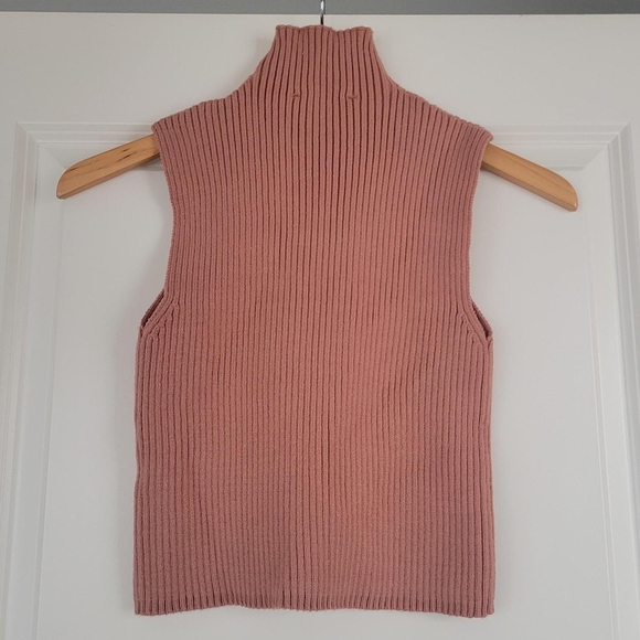 Zara Ribbed Mock Neck Top Size M - Picture 2 of 4